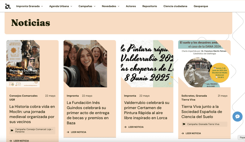 Web Impronta Granada noticia Moclín Escudo de Granada 2025